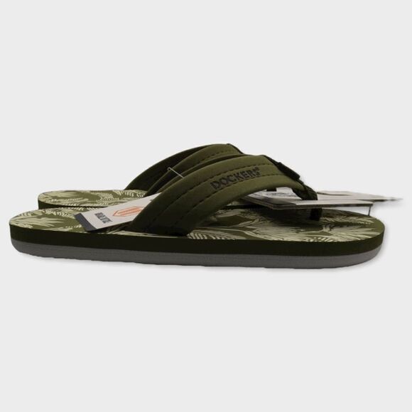 Docker's Premium Kids Palm Print Green Sandals L 2/3 - Picture 2 of 10